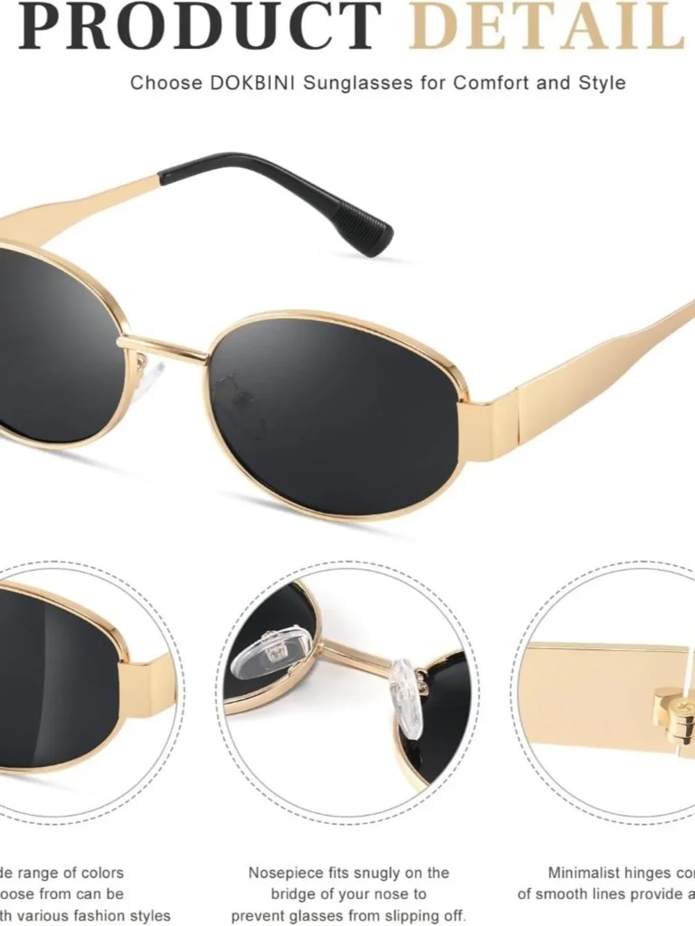 Chic Women's Retro Polarized Sunglasses with UV Protection - Trendy Oval Design